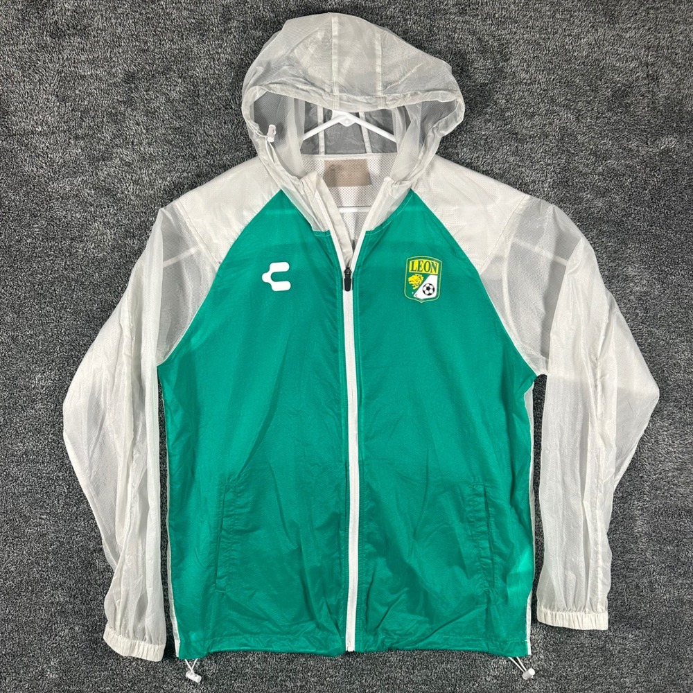 Club Leon Windbreaker Mens M Green Liga MX Soccer Charly Jacket Training Gear